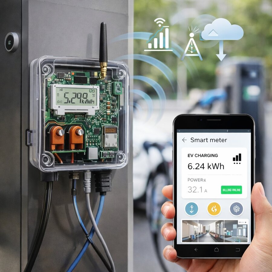 EV charging smart meter PCB design and hardware by Knowx Innovations