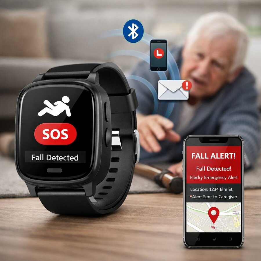 Medical wearable fall detection hardware device by Knowx Innovations